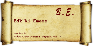 Béki Emese névjegykártya