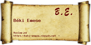 Béki Emese névjegykártya