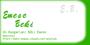 emese beki business card