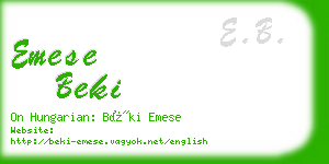 emese beki business card